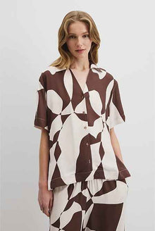 Print Short Sleeve Cupro Shirt