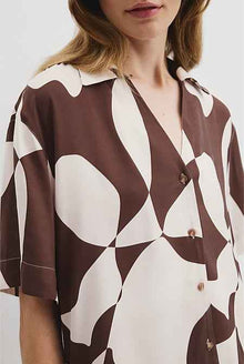 Print Short Sleeve Cupro Shirt