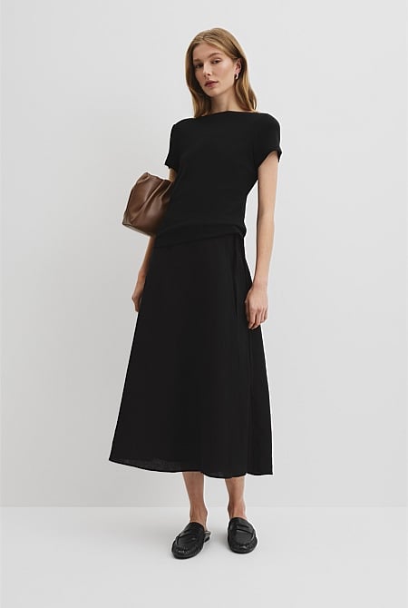 Australian Cotton Boat Neck Rib T-Shirt