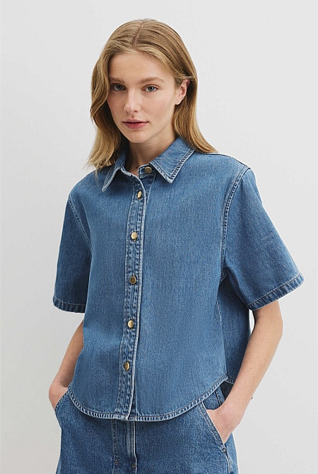 Short Sleeve Denim Shirt