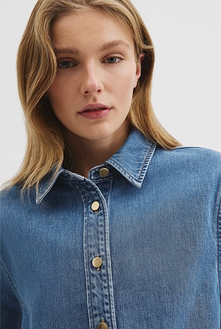 Short Sleeve Denim Shirt
