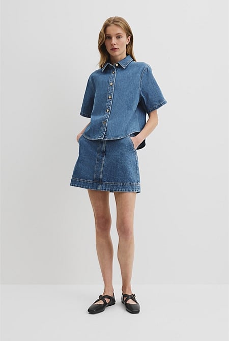 Short Sleeve Denim Shirt