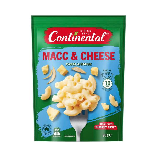 CONTINENTAL PASTA & SAUCE MACARONI CHEESE 80G