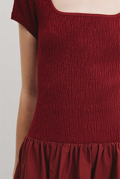 Mix Media Midi Knit Dress