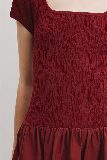 Mix Media Midi Knit Dress