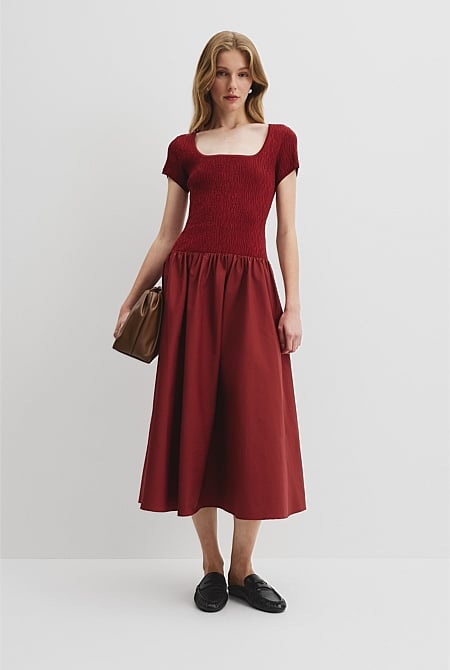 Mix Media Midi Knit Dress