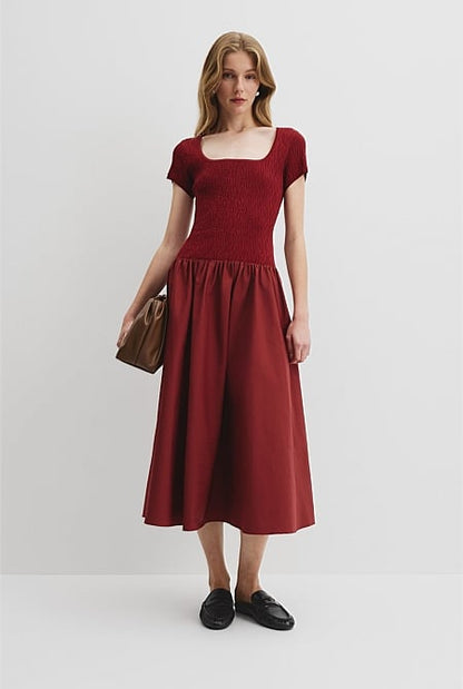 Mix Media Midi Knit Dress