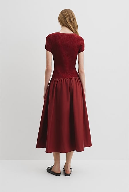 Mix Media Midi Knit Dress