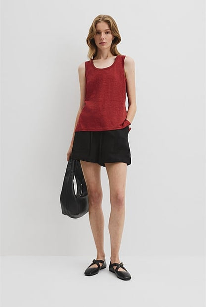 Linen Scoop Neck Tank
