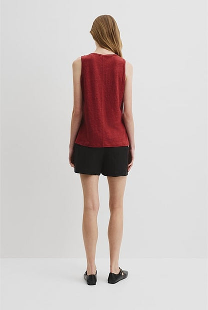 Linen Scoop Neck Tank
