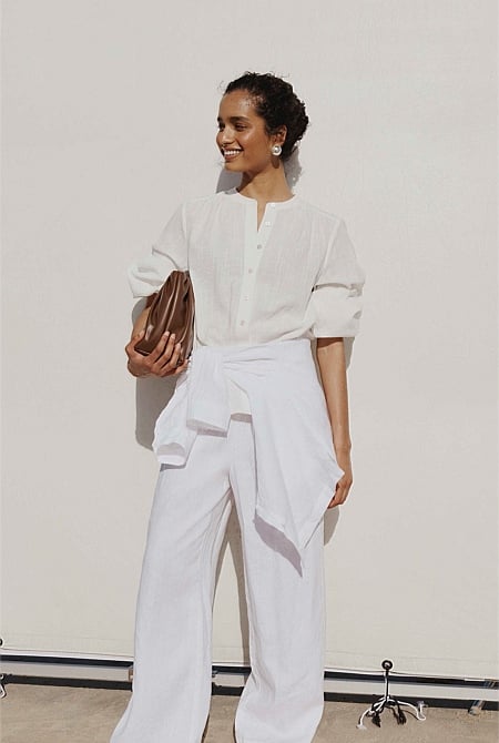 Organically Grown Cotton Blouson Blouse