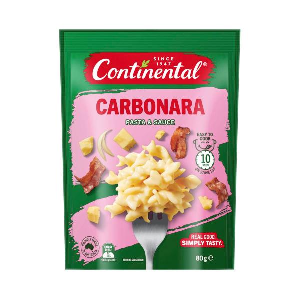 CONTINENTAL PASTA & SAUCE BACON CARBONARA 80G