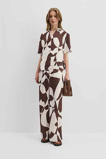 Print Pull On Cupro Pintuck Pant