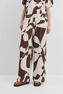 Print Pull On Cupro Pintuck Pant