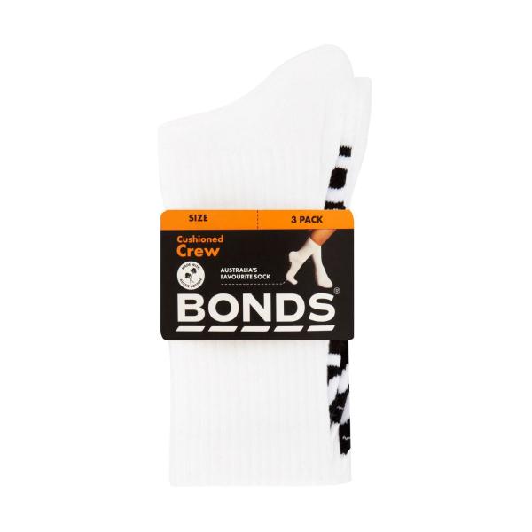 BONDS KIDS LOGO CREW SOCKS 13-3 3PK