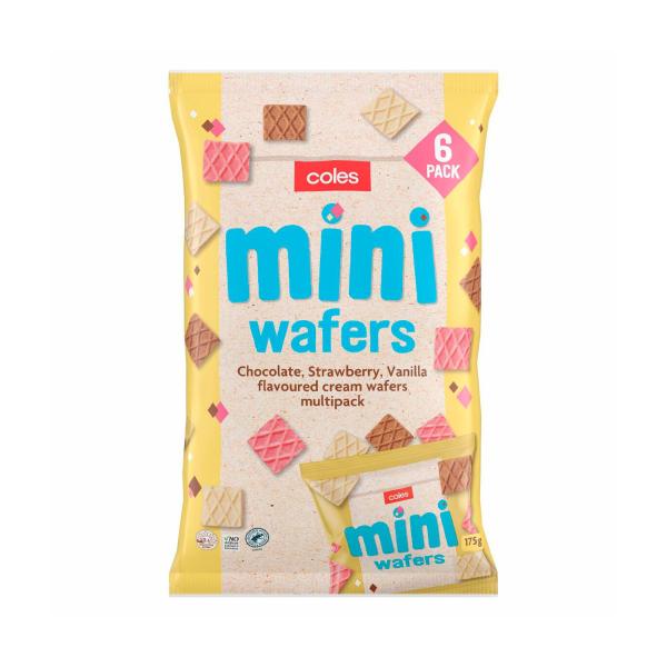 COLES MINI CREAM WAFERS MULTIPACK 175G