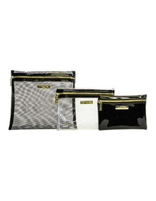 Destination Style Melbourne Cosmetic Purse Trio in Black/White