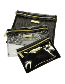 Destination Style Melbourne Cosmetic Purse Trio in Black/White