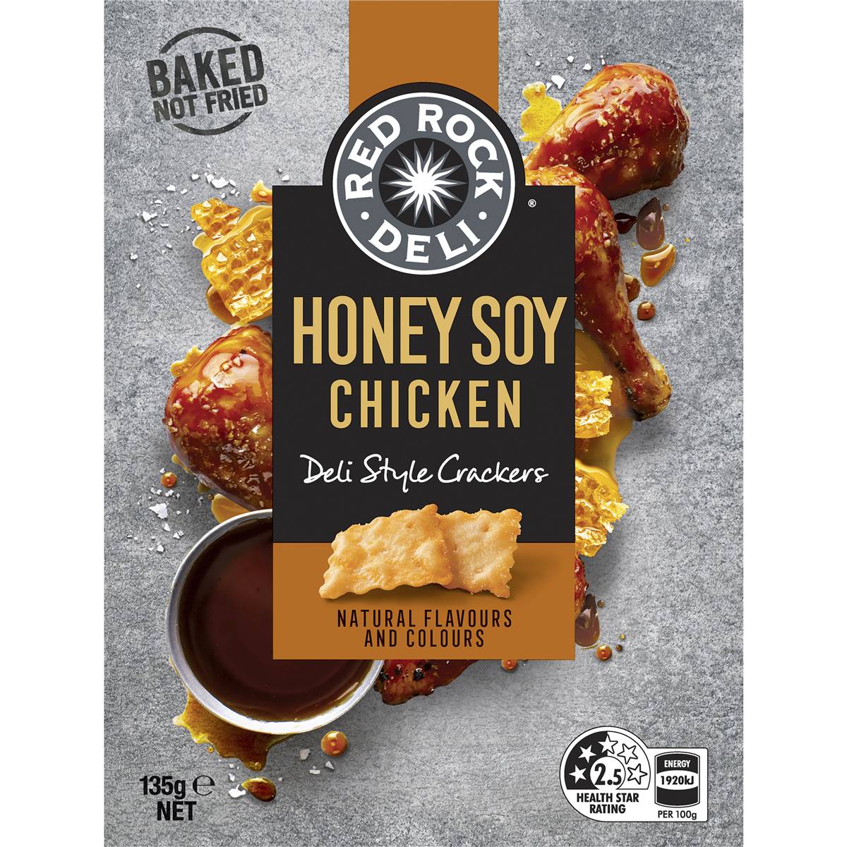 Red Rock Deli Biscuit Crackers Share Pack Honey Soy & Chicken 135g