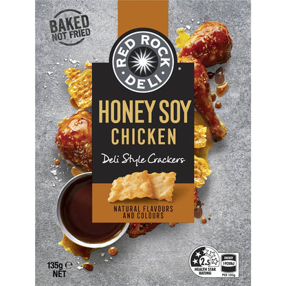 Red Rock Deli Biscuit Crackers Share Pack Honey Soy & Chicken 135g