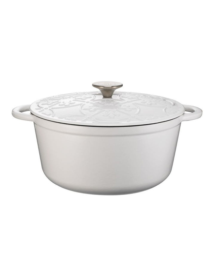 Cast Iron Casserole with Lid 26cm/5.0lt White