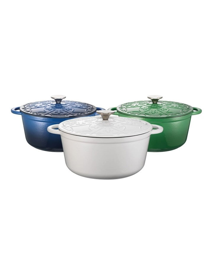 Cast Iron Casserole with Lid 26cm/5.0lt White