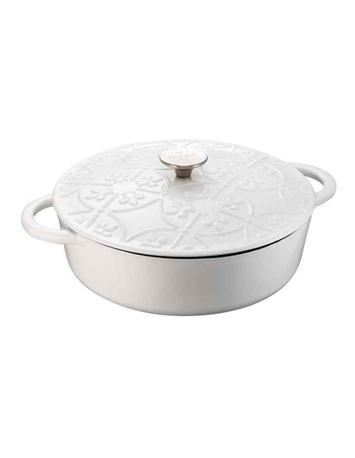 Cast Iron Saut with Lid 28cm/4.0lt White
