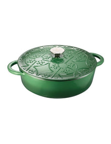 Cast Iron Saute with Lid 28cm/4.0lt Heritage Green