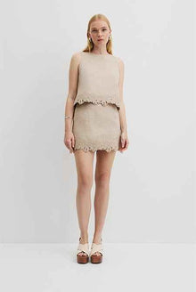 Linen Scalloped Skirt