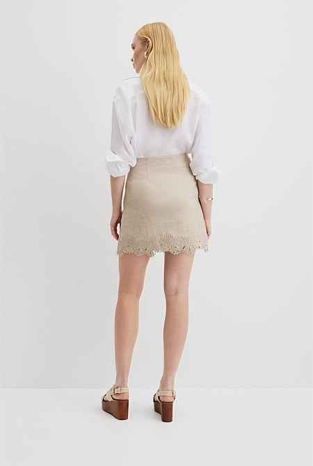 Linen Scalloped Skirt