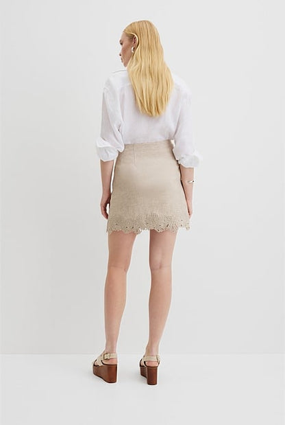 Linen Scalloped Skirt