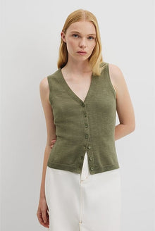 Organically Grown Cotton Linen Vest
