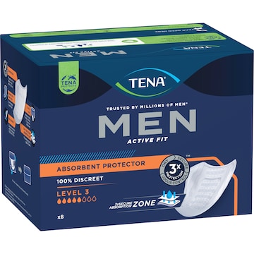 TENA Men Active Fit Absorbent Protector Level 3 Super 8 pack