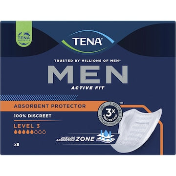TENA Men Active Fit Absorbent Protector Level 3 Super 8 pack