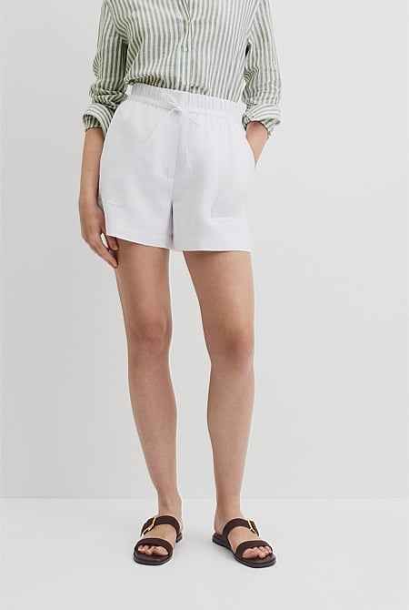 Organically Grown Linen Tie Detail Short