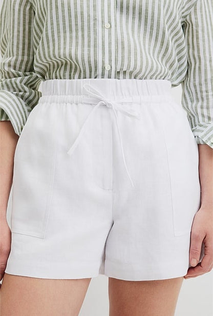 Organically Grown Linen Tie Detail Short