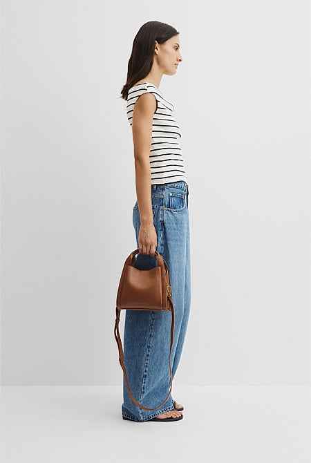 Mini Middle Zip Crossbody Bag