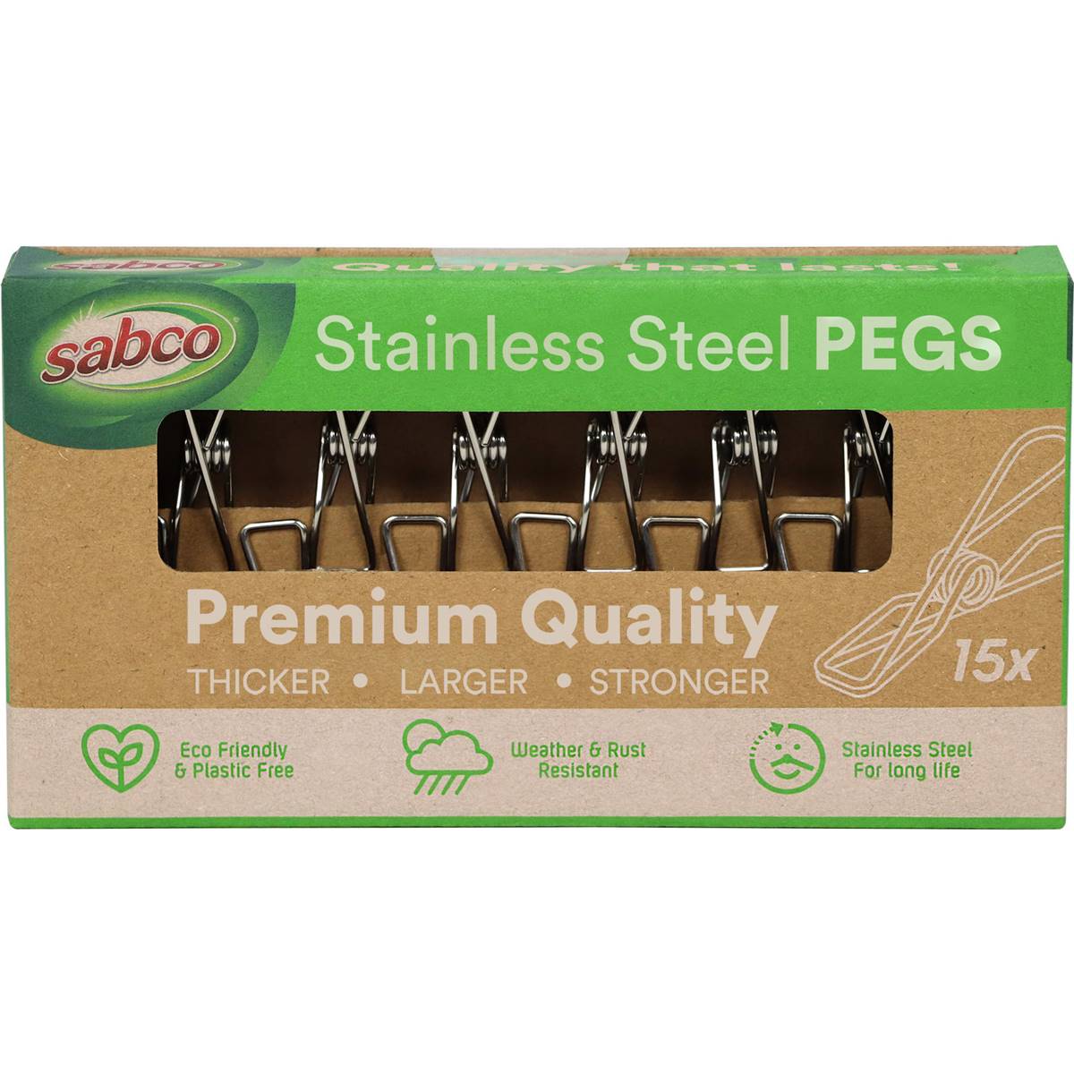 Sabco Stainless Steel Pegs 15 Pack