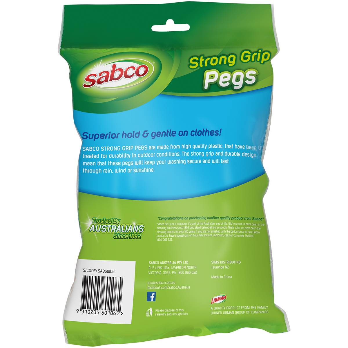 Sabco Strong Grip Pegs 50 Pack