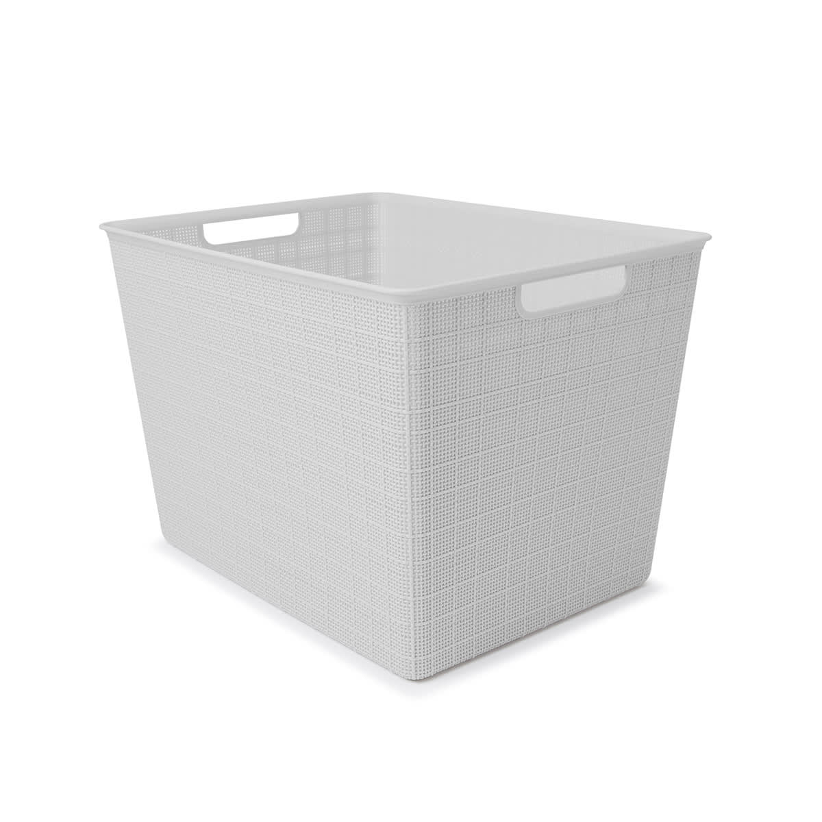 26L Rectangle Linen Weave Basket - Grey