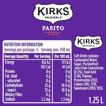 Kirks Pasito Soft Drink Bottle 1.25L