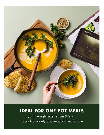 Smartshape All-In-One Pot 24cm/ 2.9L with 2 Pouring Spouts in Black
