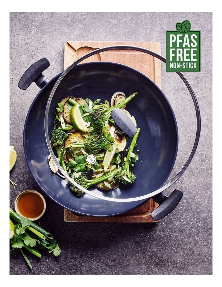 Smartshape Covered Wok 32cm / 5.43L with 2 side handles - PFAS-free ceramic non-stick
