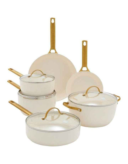 Padova 6pc Cookware Set Cream White PFAS-free