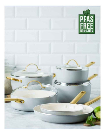 Padova 6pc Cookware Set in Dove Grey - PFAS-free ceramic non-stick