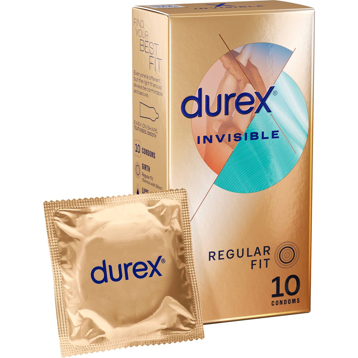 Durex Invisible Ultra Thin Regular Fit Condoms 10 pack