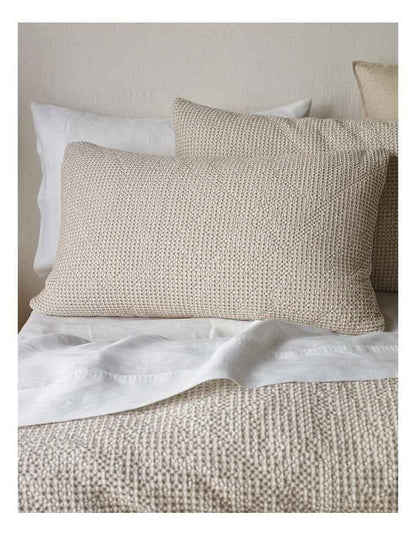 Beechworth Stonewashed Cotton Waffle Quilt Cover Set in Moonbeam