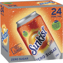 Sunkist Zero Sugar Orange Soft Drink Cans Multipack 375ml x 24 Pack