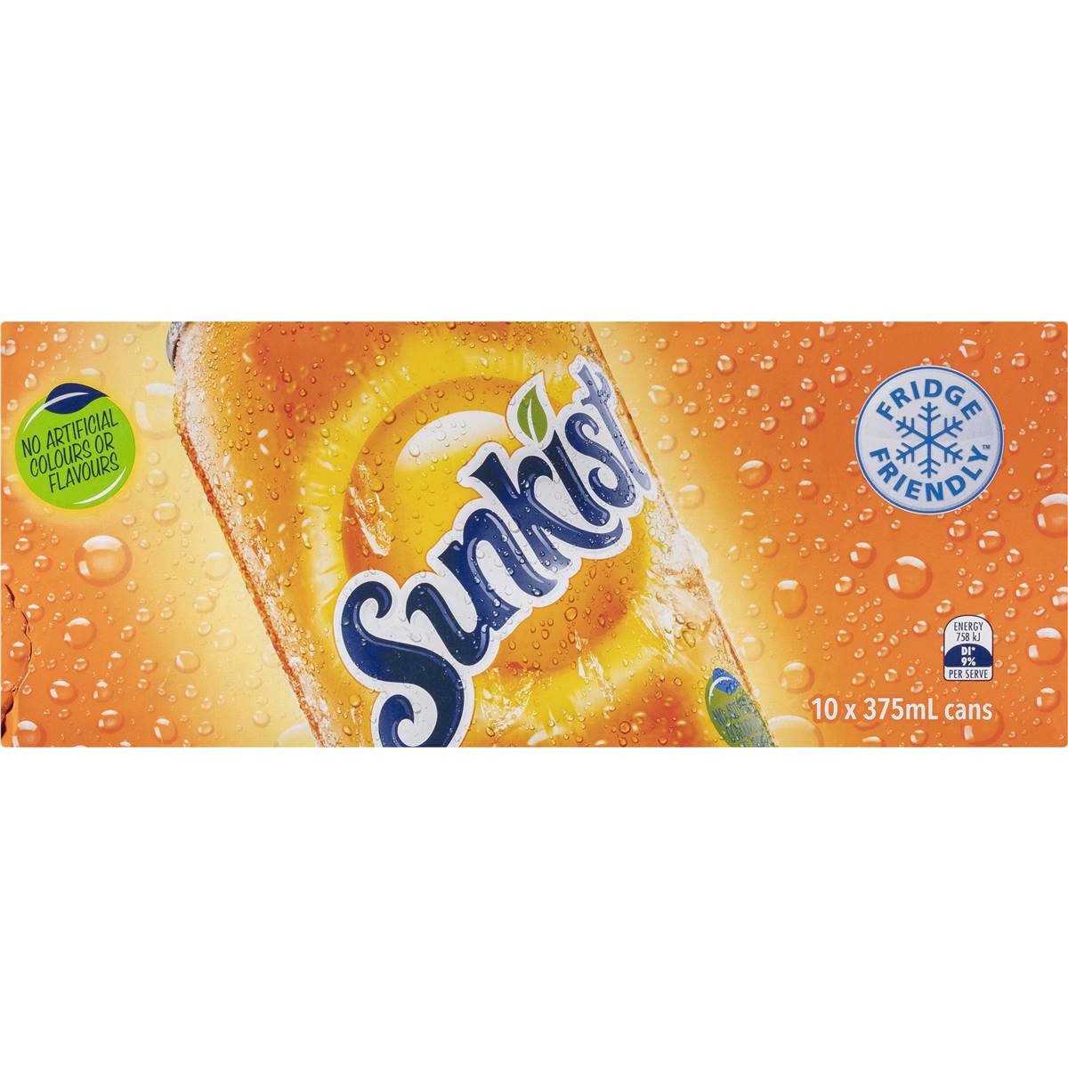 Sunkist Orange Soft Drink Cans Multipack 375ml x 10 Pack
