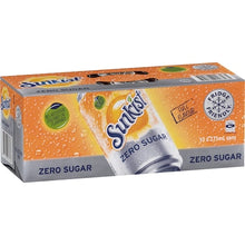 Sunkist Zero Sugar Orange Soft Drink Cans 375mL x 10 pack